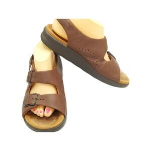 SAS Women Relaxed Amber Brown Heel Straps Size 8 Tripad Comfort